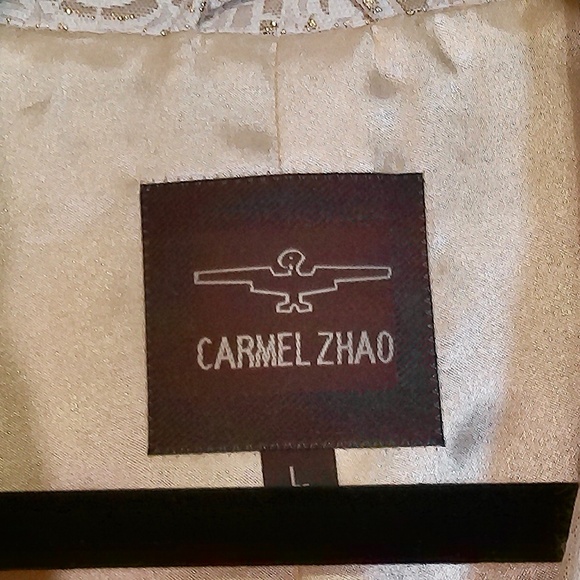 NWT Carmel Zhao Vintage Ivory&Gold lame Paisley Party Jacket w/Lining Mens Large - Picture 3 of 12